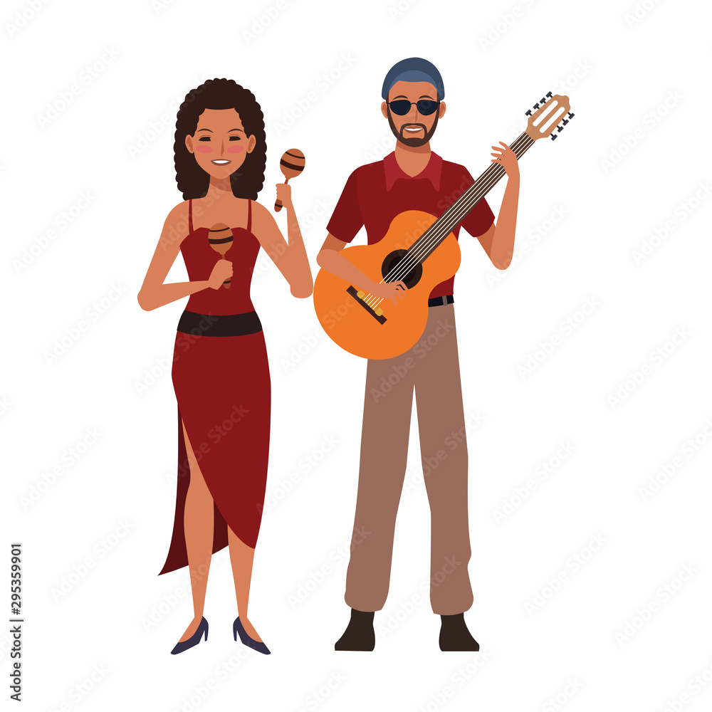 musicians playing instruments, flat design musicians playing instruments, flat design