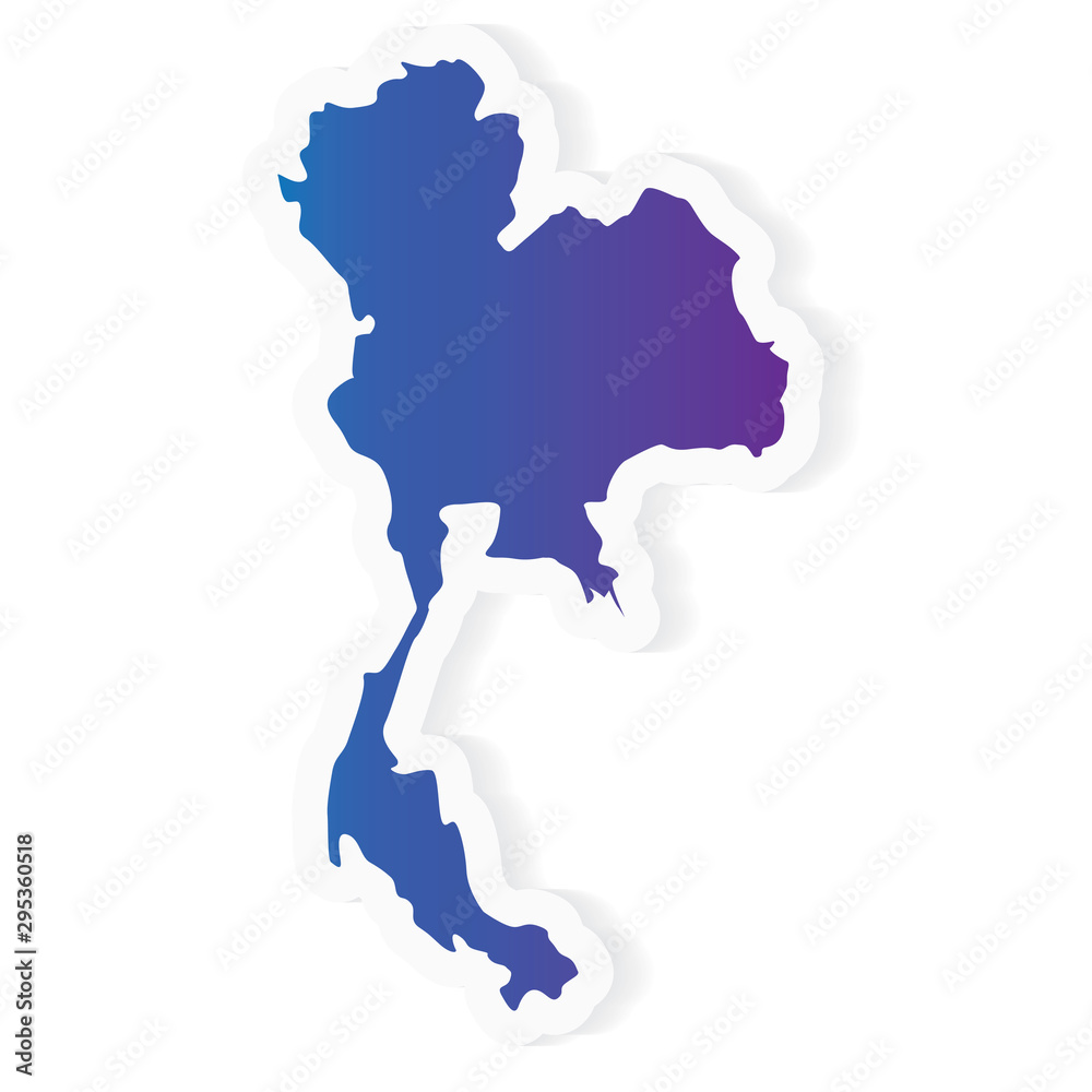 gradient Thailand map - vector illustration gradient Thailand map - vector illustration