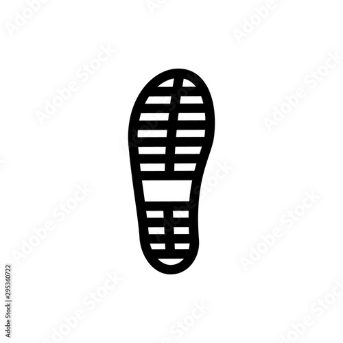 Boot footstep icon or footprint silhouette