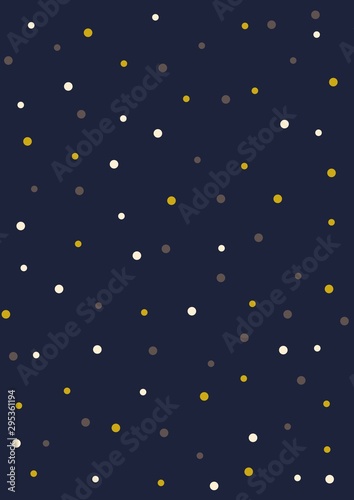 Seamless vector pattern background or texture with gray orange white polka dots on a sailor navy blue background. For cards,invitations,web design,halloween background,arts and scrapbooks illustration
