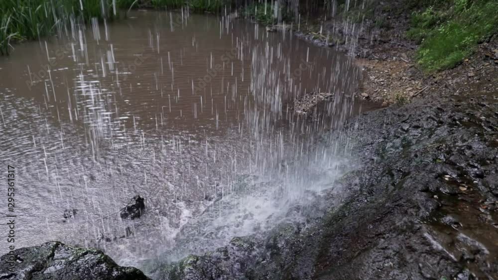 close up of a small waterfall in a deep forest ( with sound) close up of a small waterfall in a deep forest ( with sound)