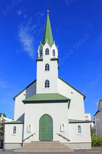 church in reykjavik on a sunny day