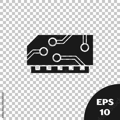 Black RAM, random access memory icon isolated on transparent background. Vector Illustration