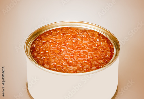 the salmon red caviar, isolated photo