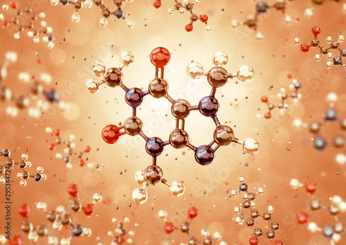 Fototapet Molecule Of Caffeine
