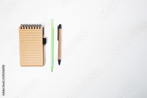 Brown notebook in white background
