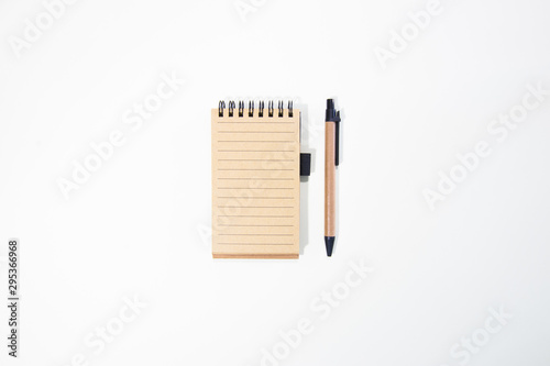 Brown notebook in white background