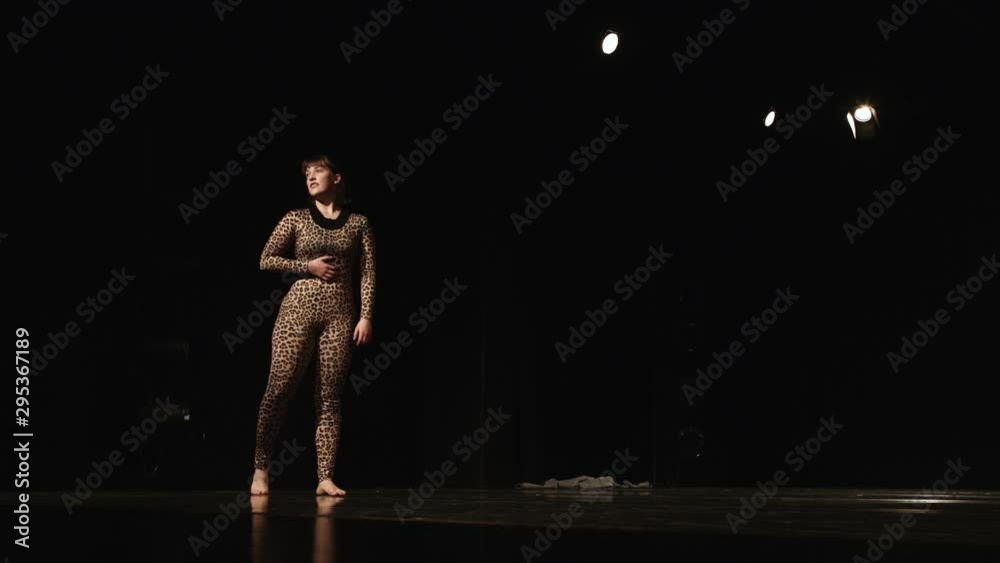 Perfomer Taking off Leopard Print Outfit Perfomer Taking off Leopard Print Outfit
