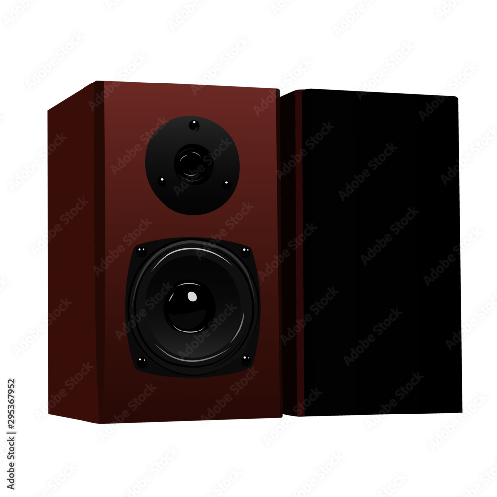 Obraz premium Speakers brown realistic vector illustration isolated