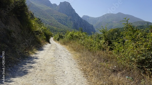 dusty road near skopje in northern macedonia