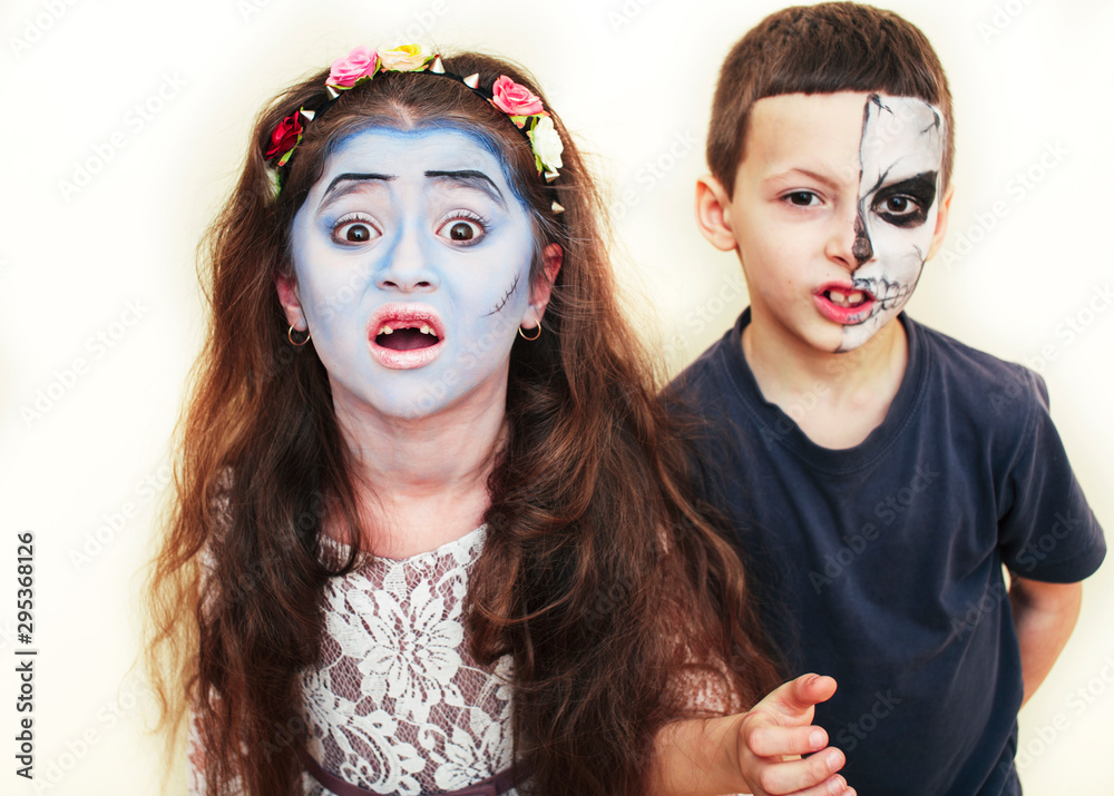 zombie apocalypse kids concept. Birthday party celebration facepaint on ...