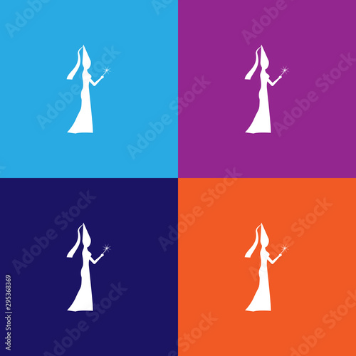 enchantress silhouette. Element of fairy-tale heroes illustration. Premium quality graphic design icon. Signs and symbols collection icon for websites, web design, mobile app