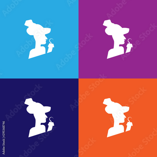 pirate with a hook silhouette. Element of fairy-tale heroes illustration. Premium quality graphic design icon. Signs and symbols collection icon for websites, web design, mobile © Cavid