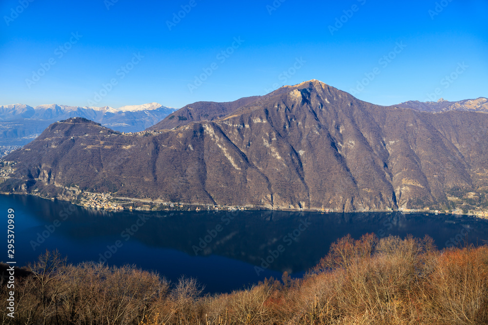 panorama del lago di Lugano dalla valle Intelvi