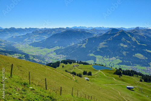 Beautiful view from Hohe Salve mountain , part of the Kitzbuhel Alps, Austria