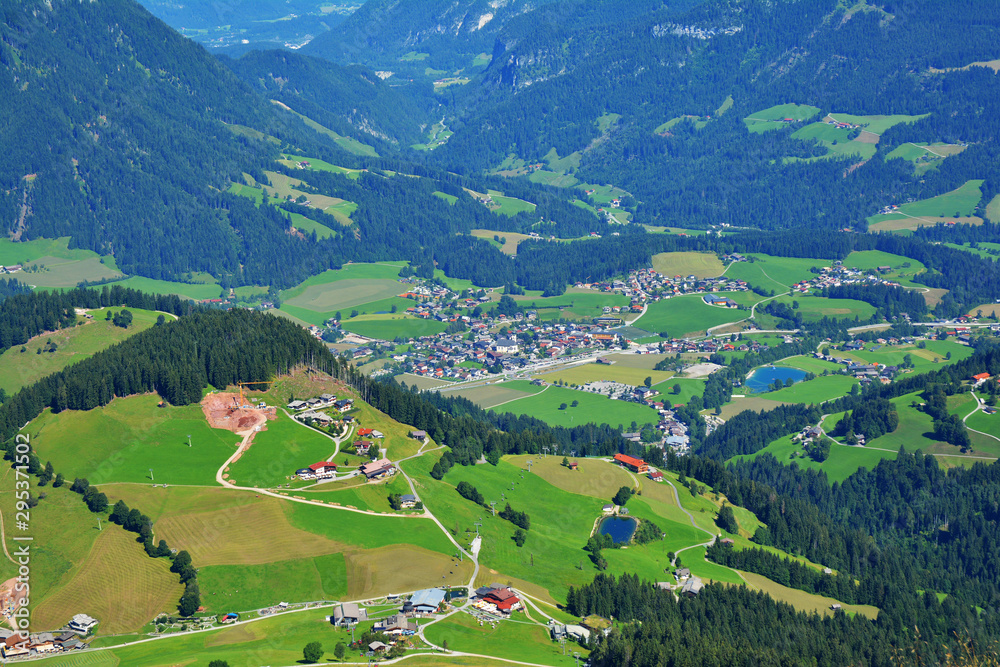Beautiful view from Hohe Salve mountain , part of the Kitzbuhel Alps, Austria