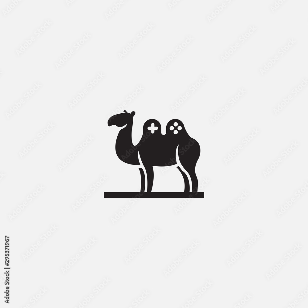 Obraz premium camel game logo icon template vector