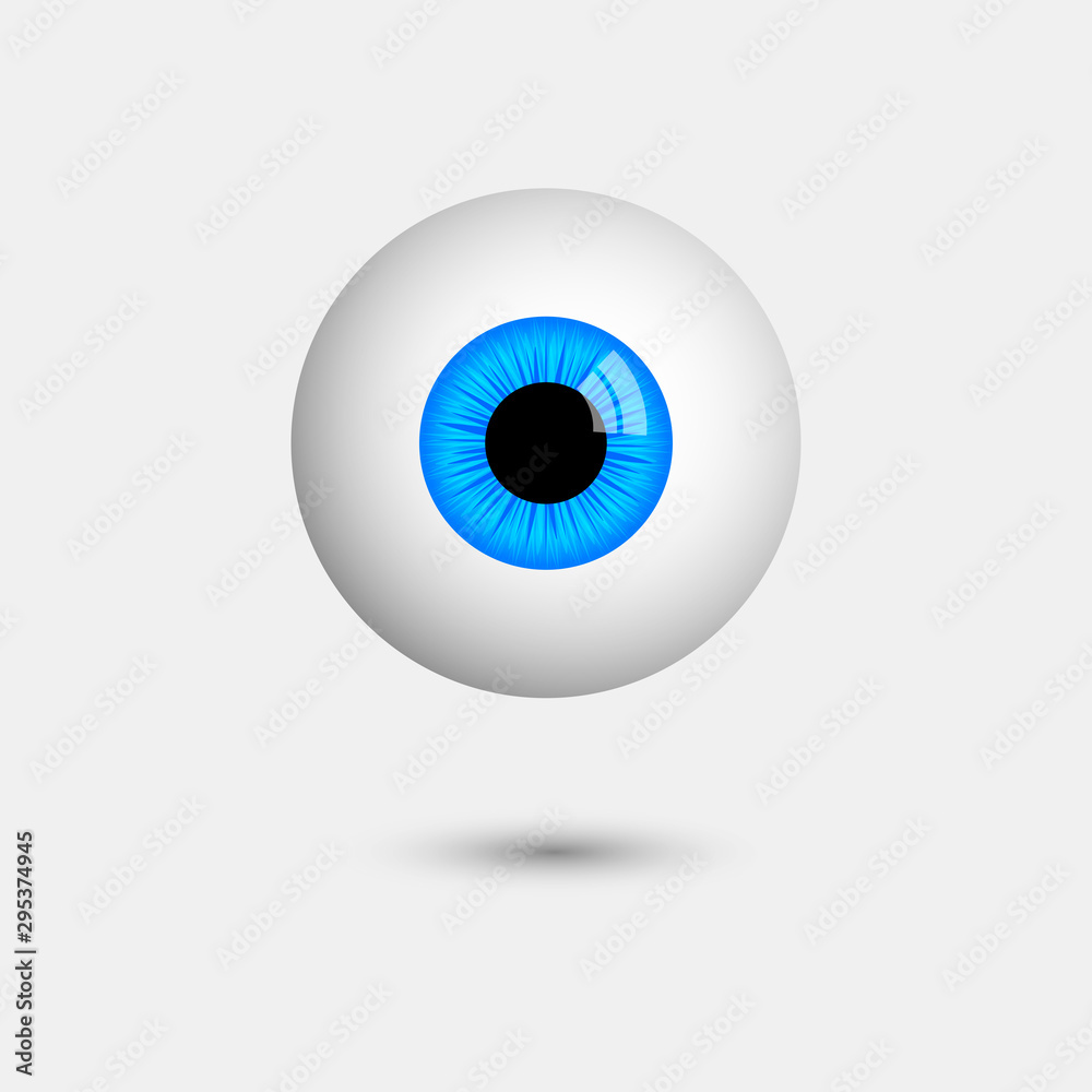Funny Halloween greeting card monster blue eyes. Vector isolated illustration on light grey background Funny Halloween greeting card monster blue eyes. Vector isolated illustration on light grey background