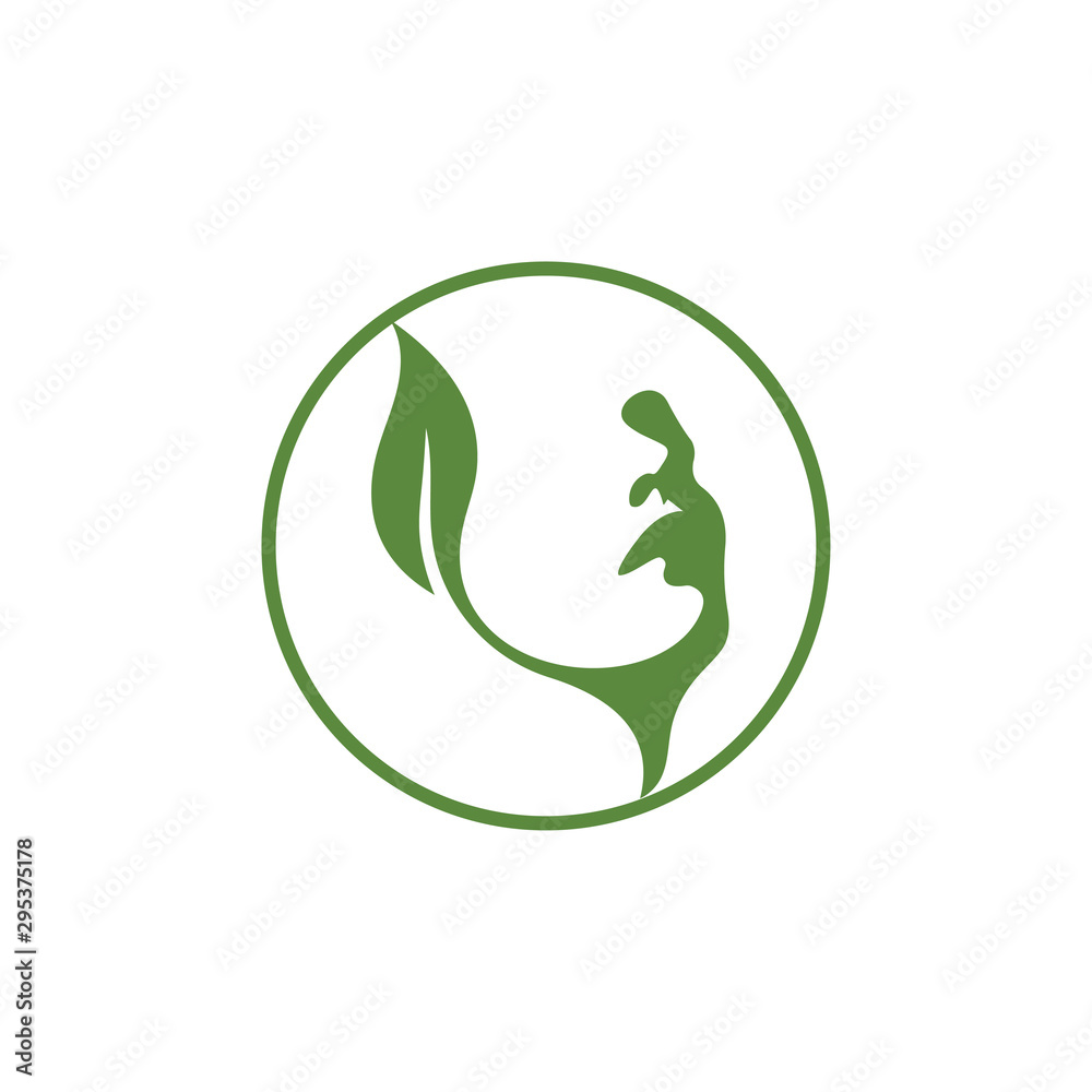 head and leaf logo template head and leaf logo template