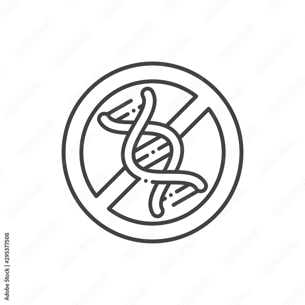 GMO allergy line color icon. Allergic reaction. Chemical intolerance. Hypersensitivity to the individual components of the product. GMO allergy line color icon. Allergic reaction. Chemical intolerance. Hypersensitivity to the individual components of the product.
