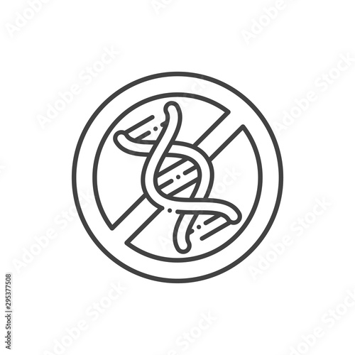GMO allergy line color icon. Allergic reaction. Chemical intolerance. Hypersensitivity to the individual components of the product.