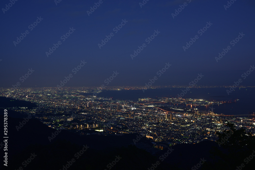 日本の兵庫県神戸市の六甲の夜景