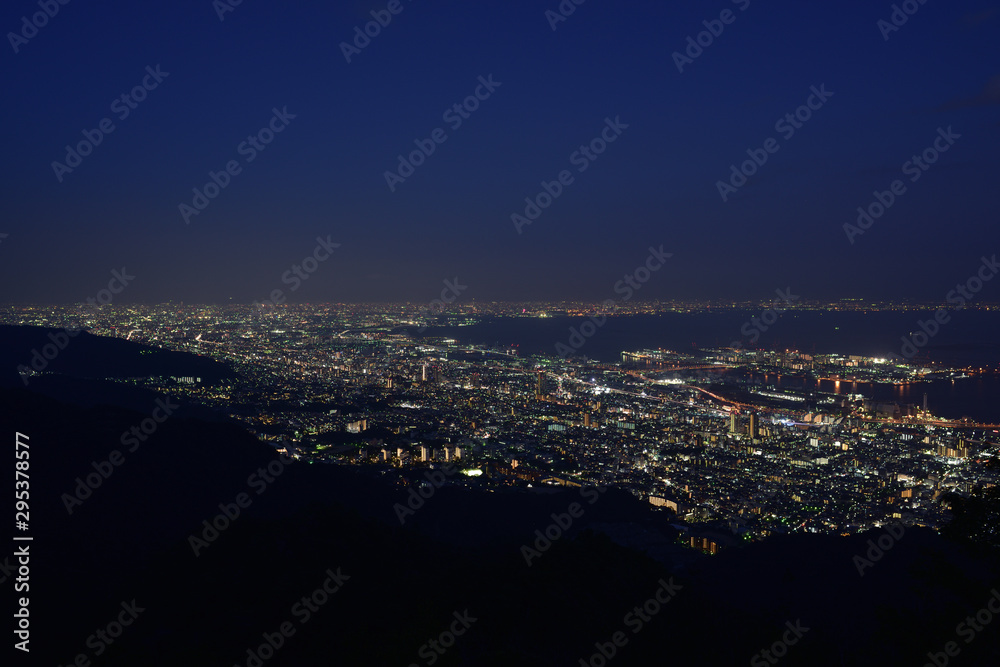 日本の兵庫県神戸市の六甲の夜景