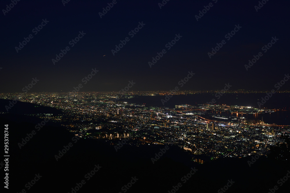 日本の兵庫県神戸市の六甲の夜景