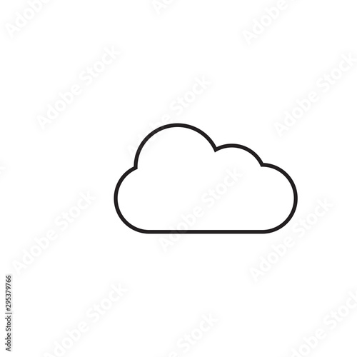 Cloud Weather Icon Black White Outline Fill
