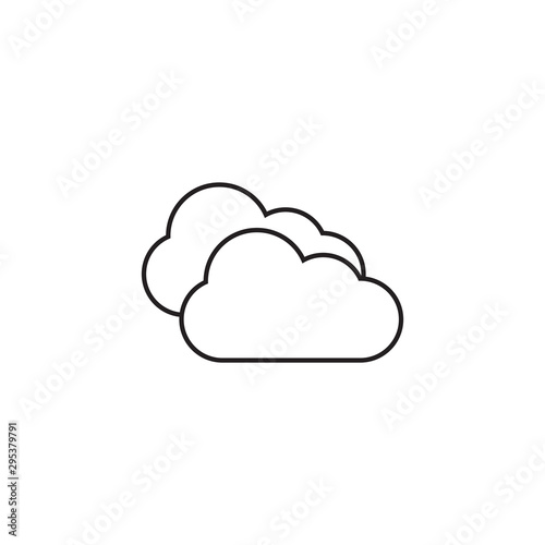 Cloud Weather Icon Black White Outline Fill