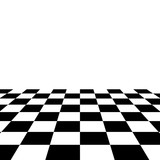 Black and white perspective floor tiles background. Chess board