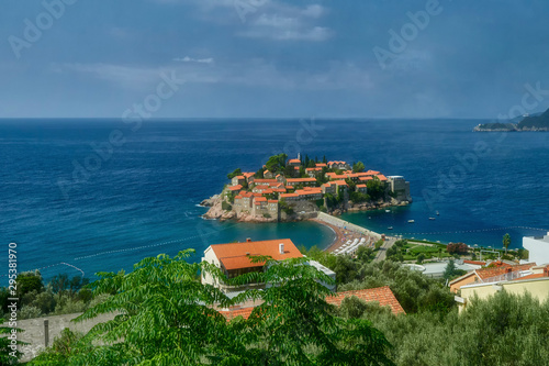 Fototapeta Naklejka Na Ścianę i Meble -  Saint Stefan Island. A popular attraction of Montenegro