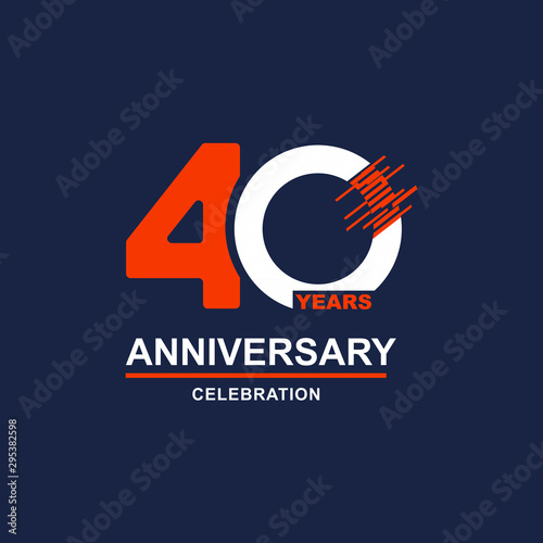 40 Year Anniversary Vector Template Design Illustration