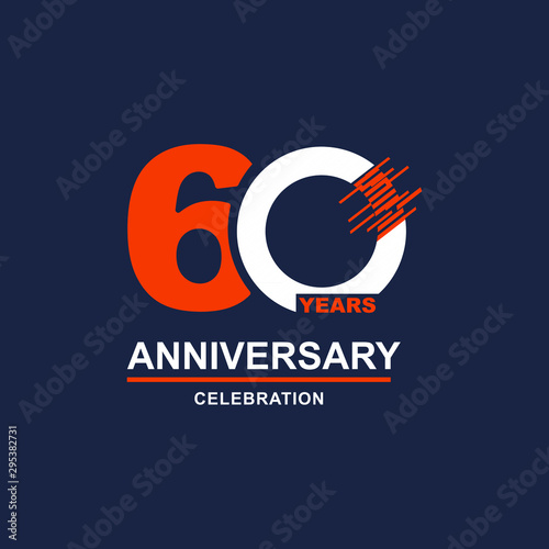 60 Year Anniversary Vector Template Design Illustration