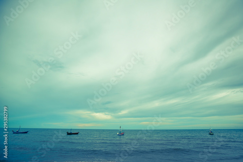 Vintage filter of tropical sea and sky