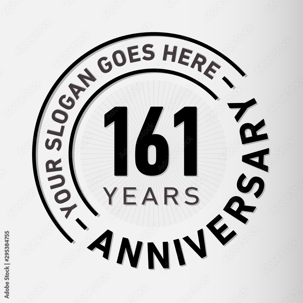 161 years anniversary logo template. One hundred and sixty-one years celebrating logotype. Vector and illustration. 161 years anniversary logo template. One hundred and sixty-one years celebrating logotype. Vector and illustration.