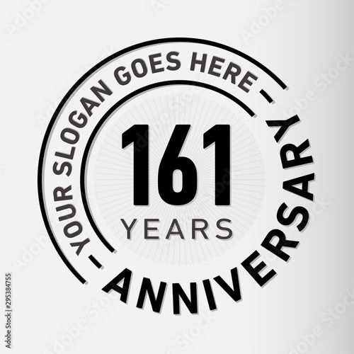 161 years anniversary logo template. One hundred and sixty-one years celebrating logotype. Vector and illustration.