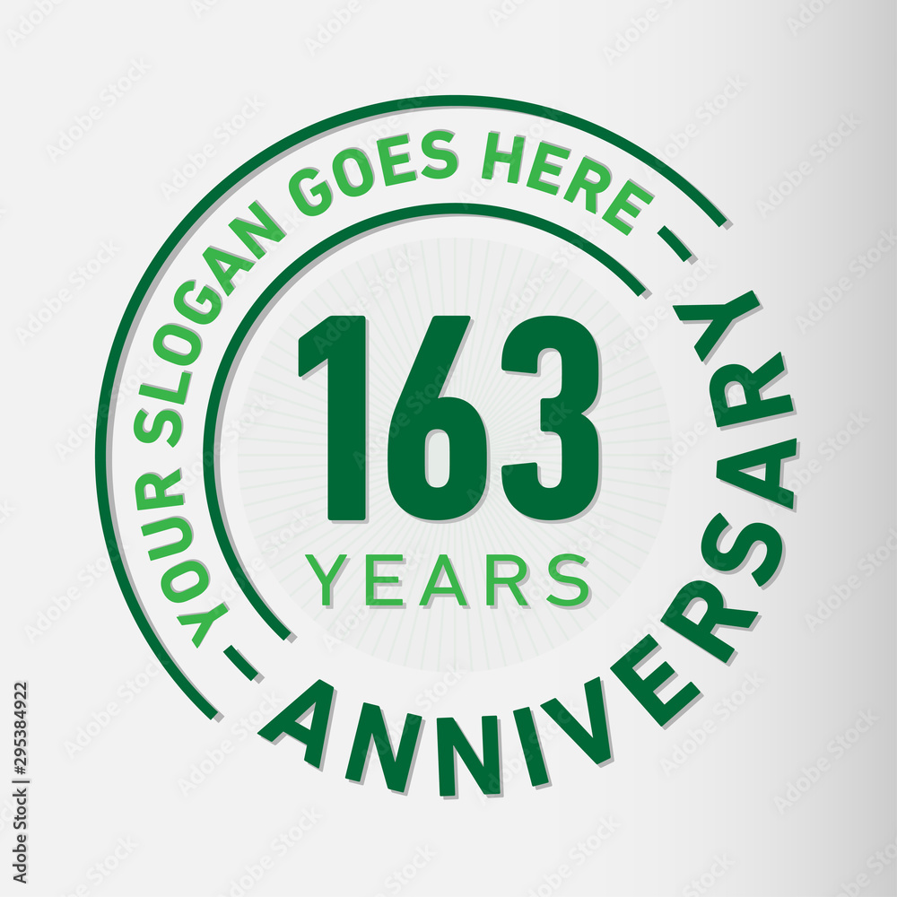 163 years anniversary logo template. One hundred and sixty-three years celebrating logotype. Vector and illustration. 163 years anniversary logo template. One hundred and sixty-three years celebrating logotype. Vector and illustration.