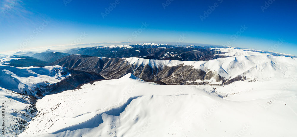 Stunning aerial view of the mountain ranges
