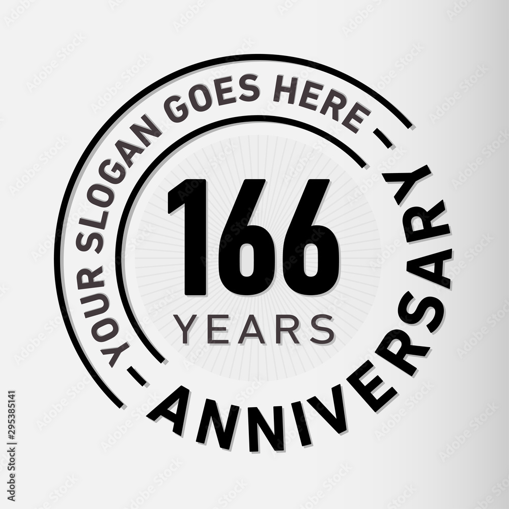 166 years anniversary logo template. One hundred and sixty-six years celebrating logotype. Vector and illustration. 166 years anniversary logo template. One hundred and sixty-six years celebrating logotype. Vector and illustration.