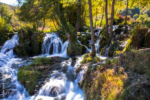 waterfall on Una river in village Martin Brod in Bosnia and Herzegovina