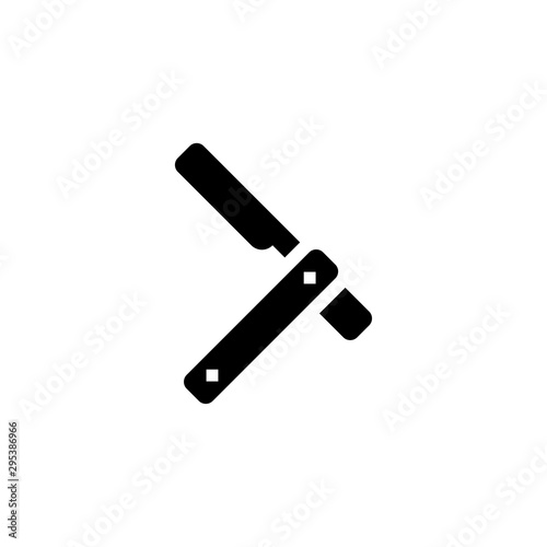 Straight razor icon for web and mobile