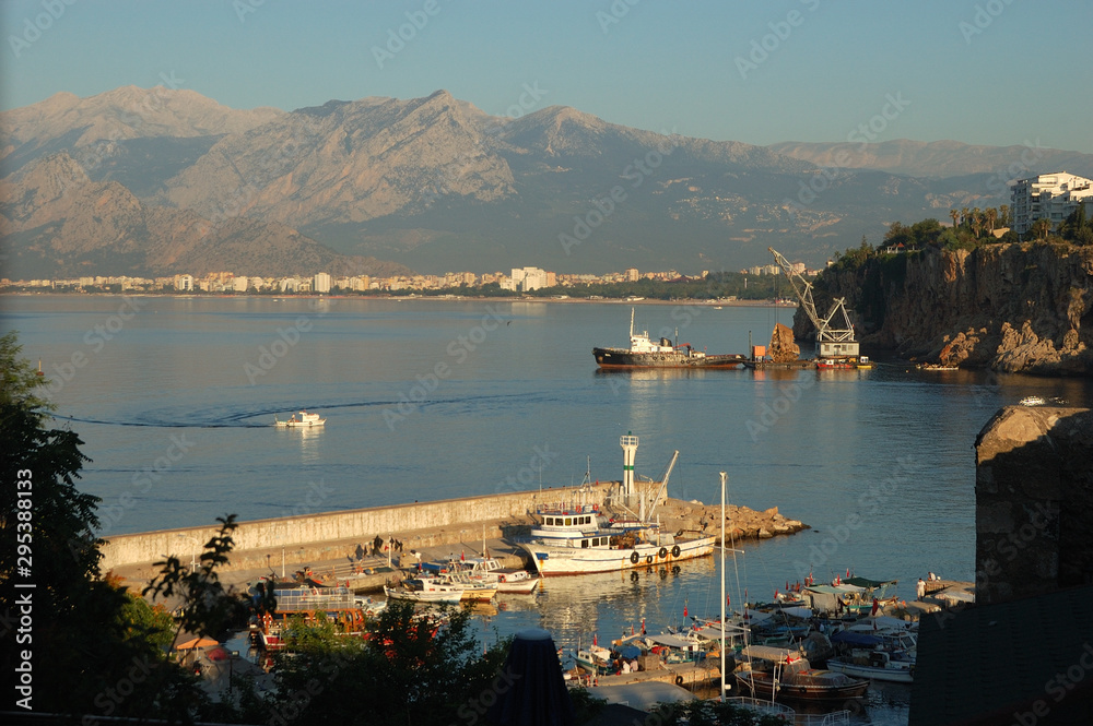 A view over the harbor of Antalya, Turkey
