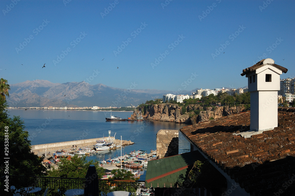 A glimpse of the old harbor of Antalya, Turkey