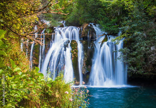 waterfall on Una river in village Martin Brod in Bosnia and Herzegovina