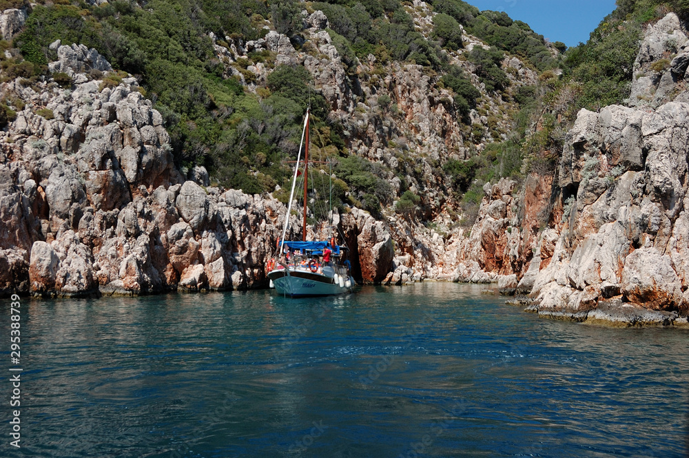A secret hideaway for a boat near Kaş, Turkey