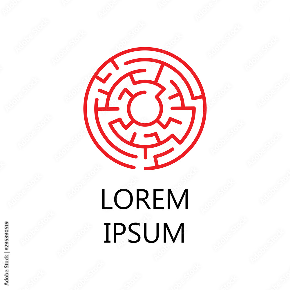 Maze in symple style. Isolated vector sign symbol. Business success. Isolated vector. Creative modern illustration. Logo element. Labyrinth icon. Symbol, logo illustration. Business concept. Maze in symple style. Isolated vector sign symbol. Business success. Isolated vector. Creative modern illustration. Logo element. Labyrinth icon. Symbol, logo illustration. Business concept.