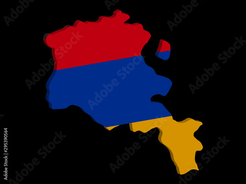 Armenian map flag 3D Vector illustration