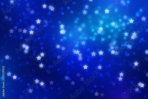 Stars background bokeh christmas decoration, glow magic.