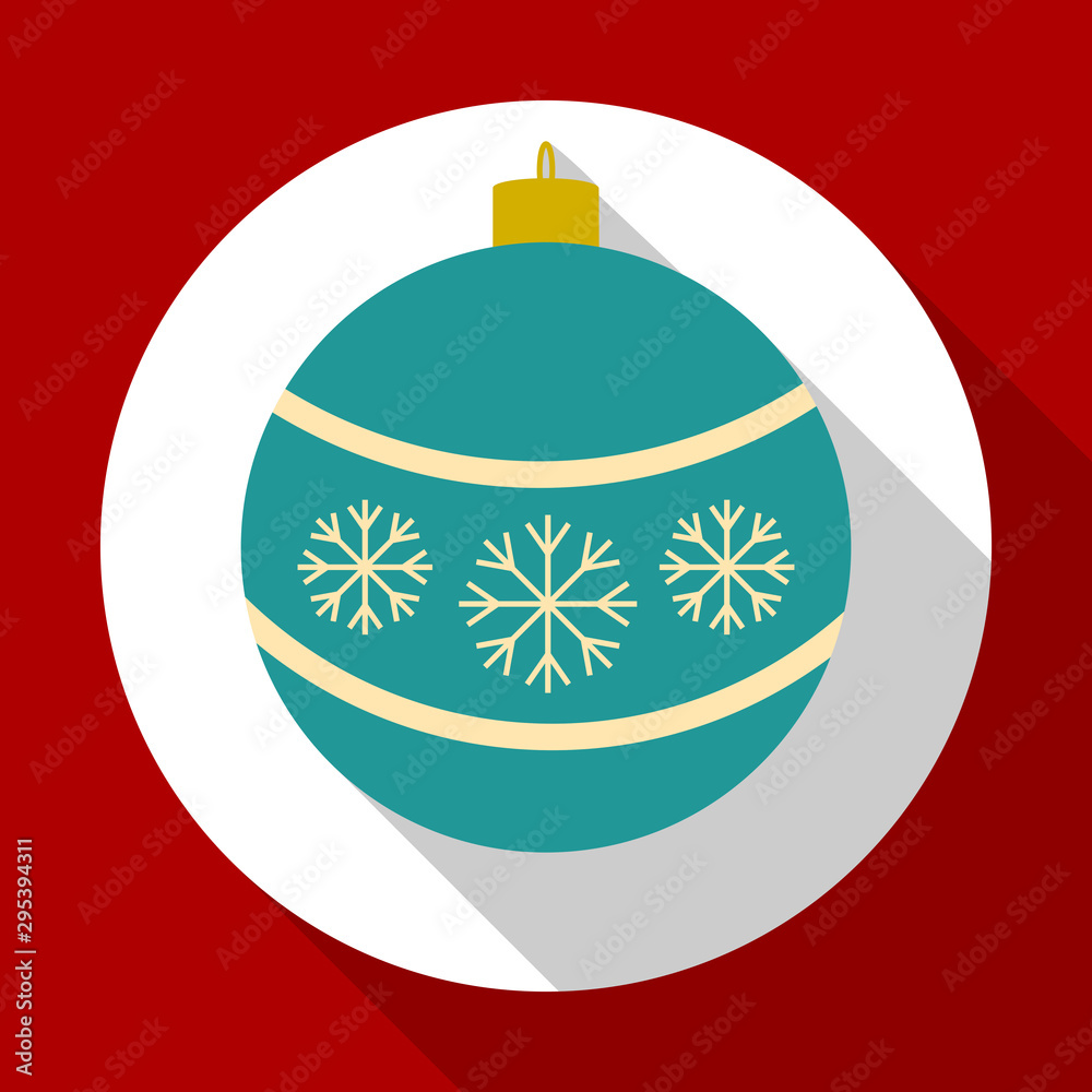 Christmas bell blue color on red background with long shadow. Vector illustration for Christmas and New Year card. Flat design. EPS10. Christmas bell blue color on red background with long shadow. Vector illustration for Christmas and New Year card. Flat design. EPS10.